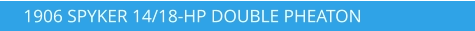 1906 SPYKER 14/18-HP DOUBLE PHEATON
